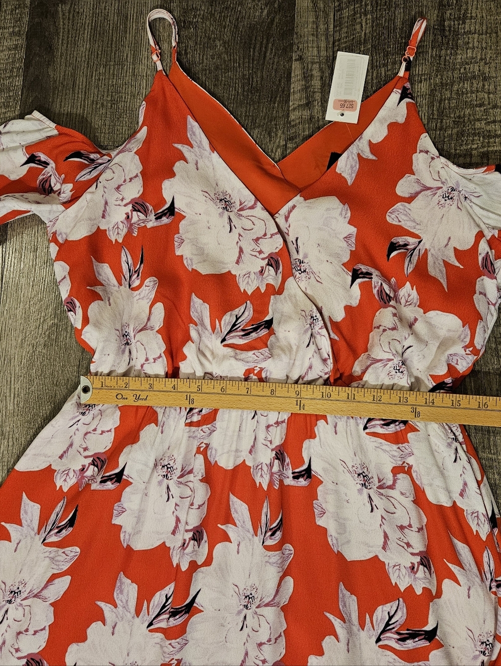 NWT SUGAR+LIPS Foral Dress Red Wht Purple Size L - Picture 7 of 8